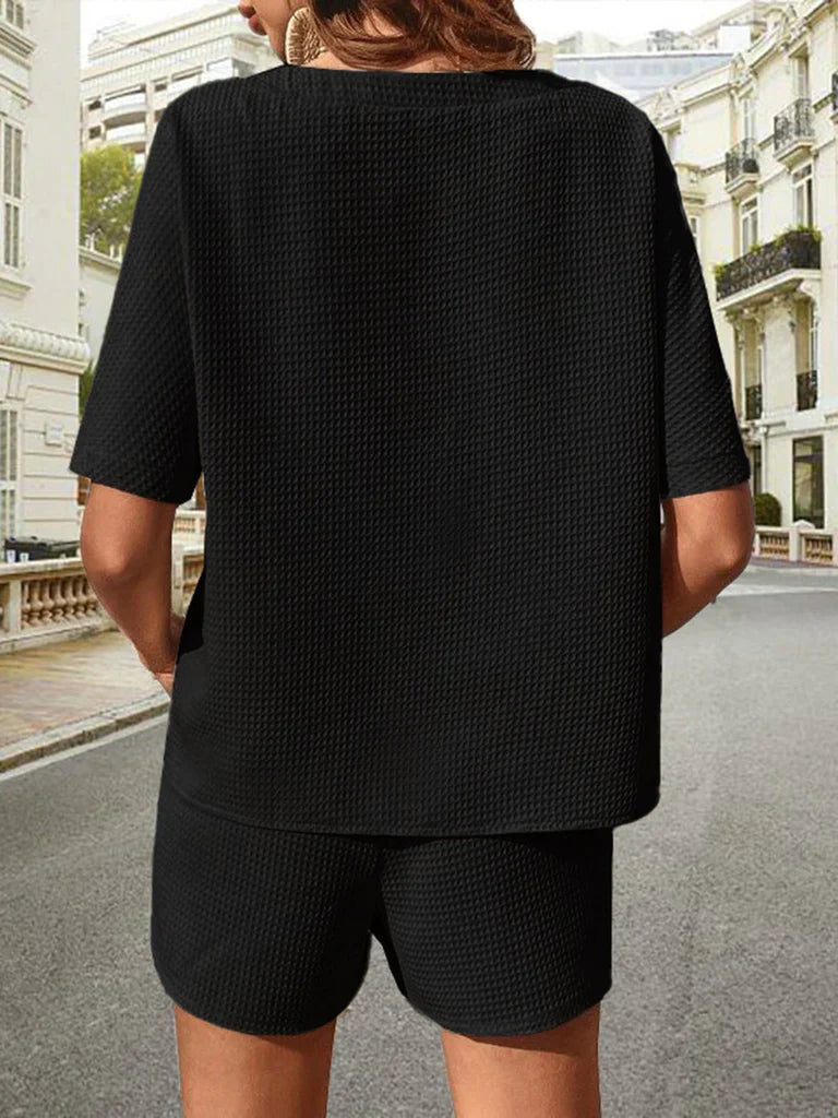 Kelsey™ - Waffle-Knit Half Sleeve Set