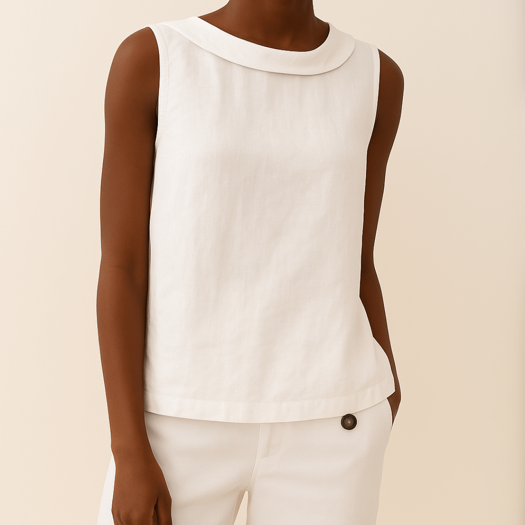 Avice Sleeveless Roll Collar Top
