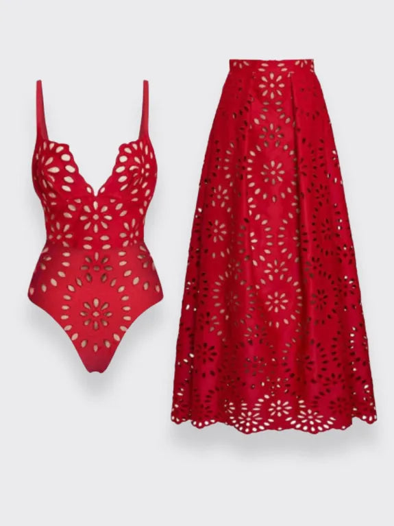 ADRIANA® One Piece Swimsuit and Skirt