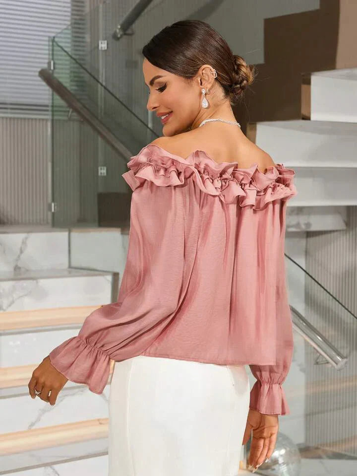 Eulla™ - Ruffle-Hem Off‑Shoulder Blouse
