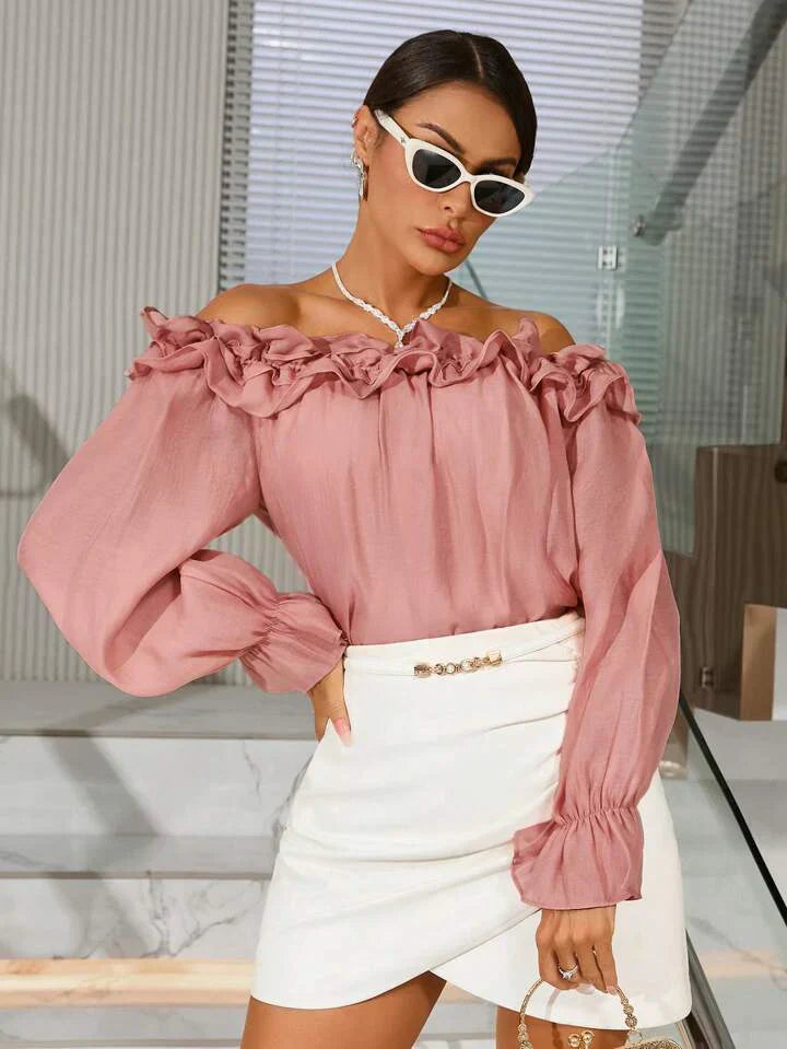 Eulla™ - Ruffle-Hem Off‑Shoulder Blouse