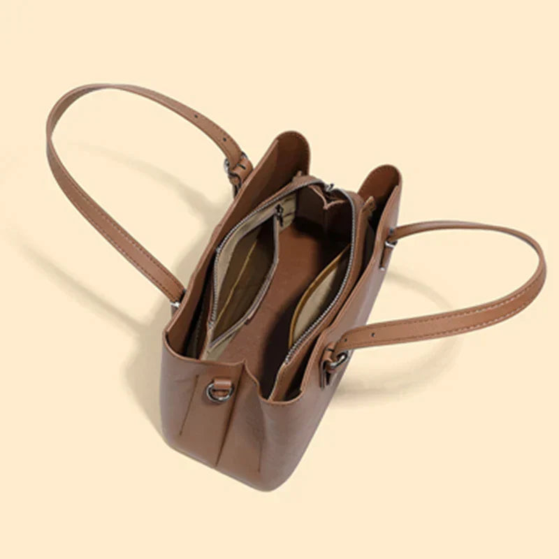 Aria™ - 3 Layers Genuine Cow Leather Shoulder Bag