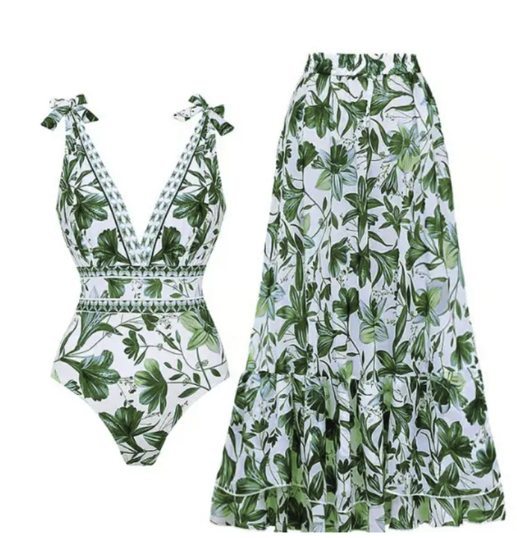 ADRIANA® One Piece Swimsuit and Skirt