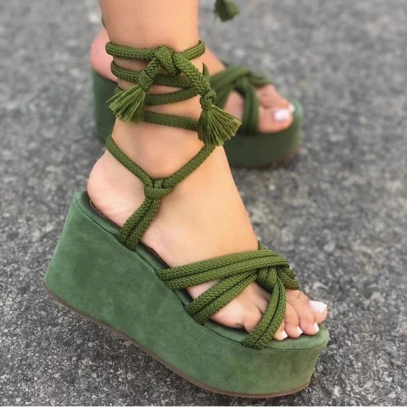 Horizon Lace-Up Platform Wedge