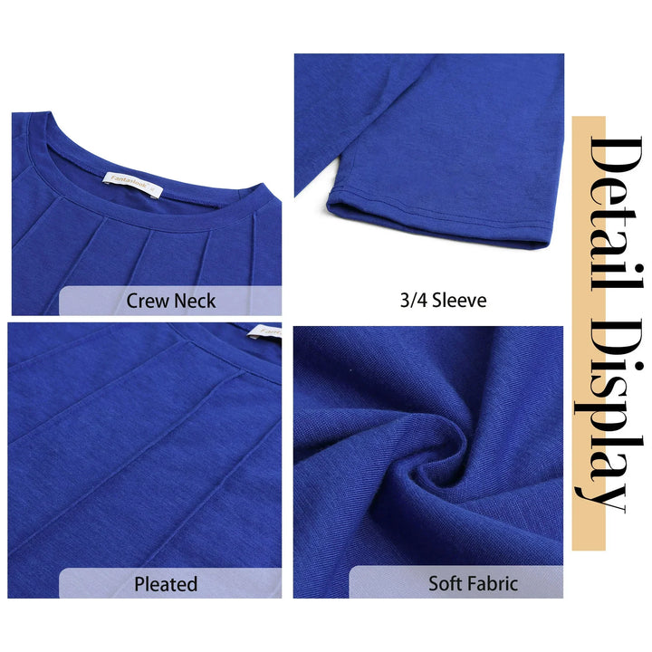 Maya™ -  Pleated Crew-Neck Blouse