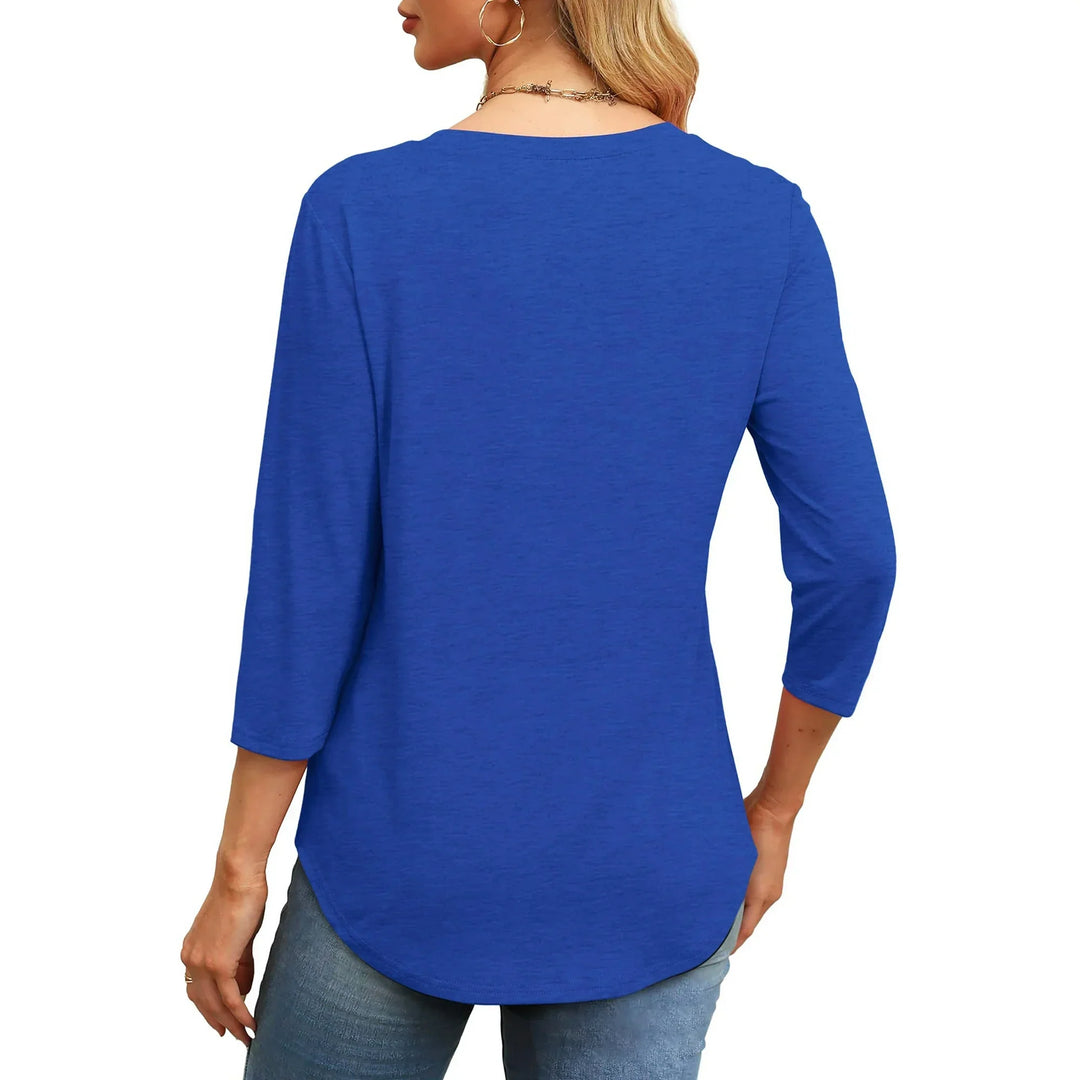 Maya™ -  Pleated Crew-Neck Blouse