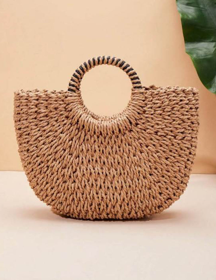 Isabella™ - Shell Decor Straw Bag with Handmade Details
