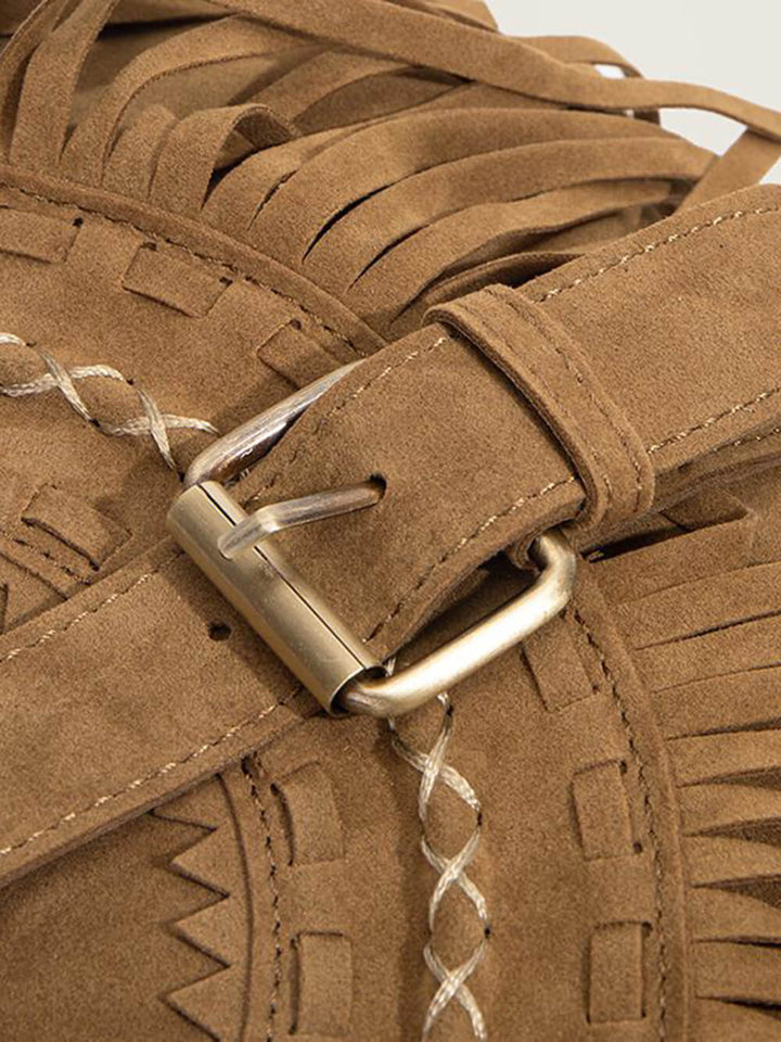 Riley™ - Handmade Bag with Fringes and Buckle