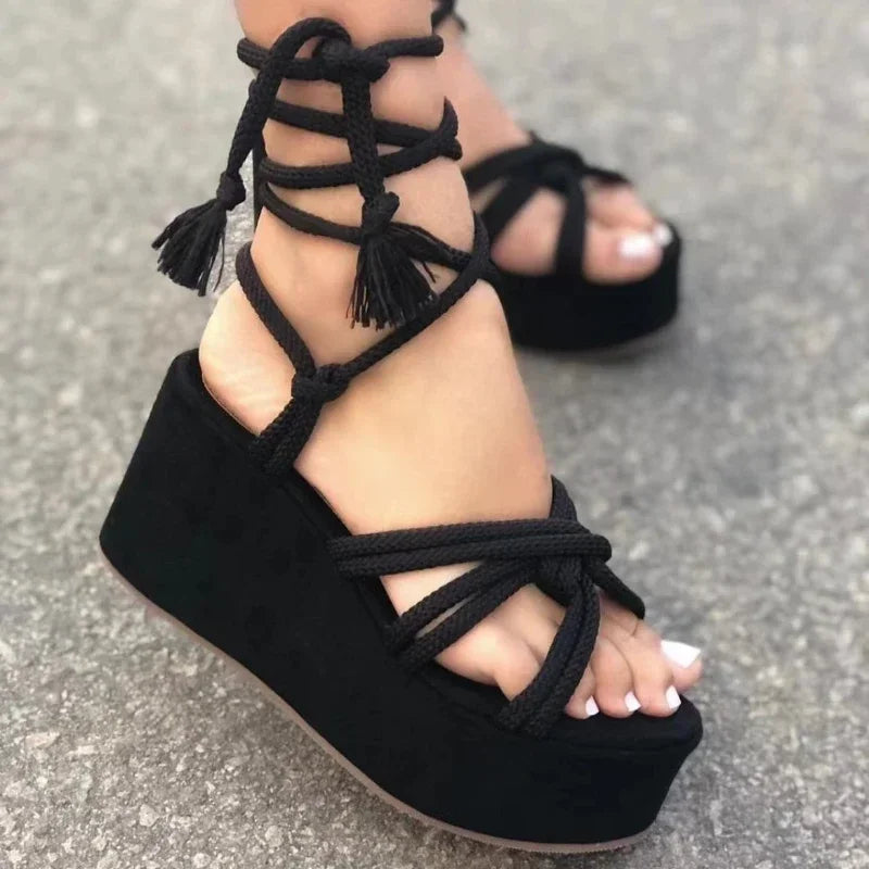 Horizon Lace-Up Platform Wedge