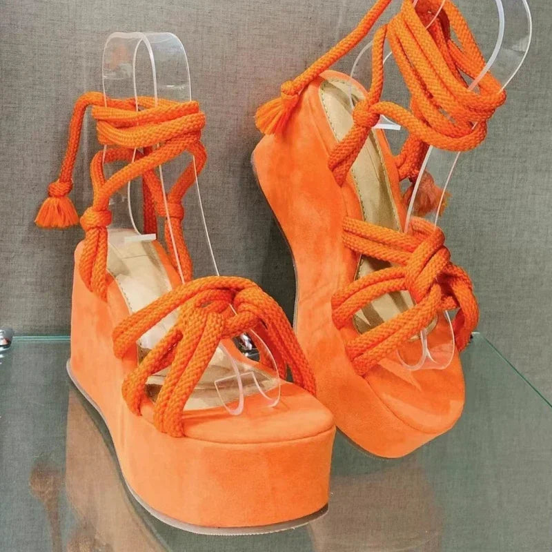 Horizon Lace-Up Platform Wedge